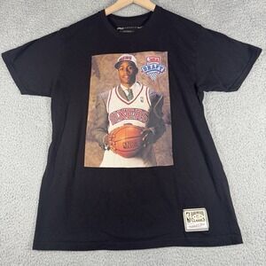 Mitchell & Ness Philadelphia 76ers Allen Iverson Draft Day Black T-Shirt Size M